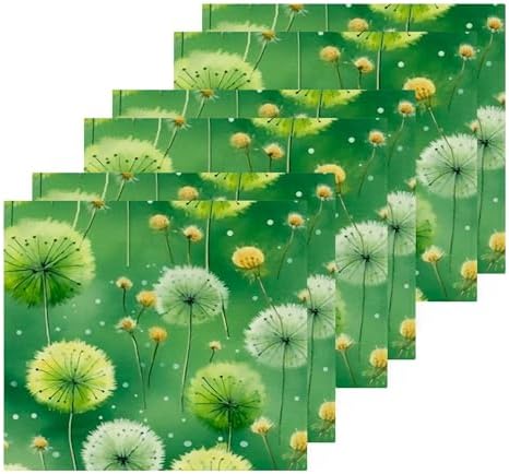 Elegant Canvas Dandelion Washcloth Set