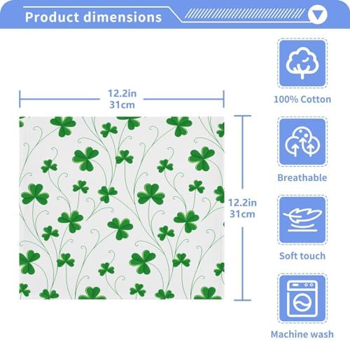 WIHVESt Patricks Day Shamrock Towels Set