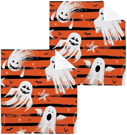 xigua Cute White Boo Washcloths Set of 2 12x12 Inch