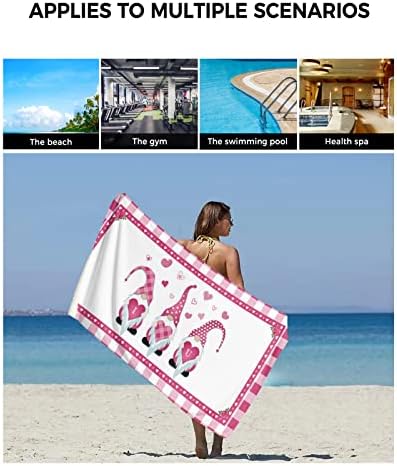 Adorable 3-Piece Check Gnomes Buffalo Border Travel Travel Towels