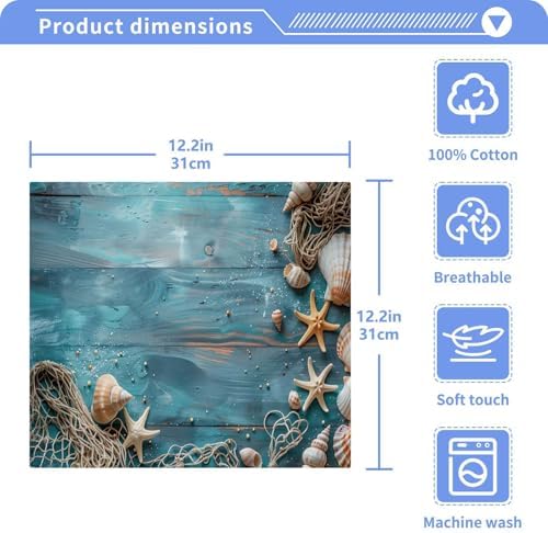 Starfish Washcloth Set- Soft Absorbent Reusable Perfect for Home Travel
