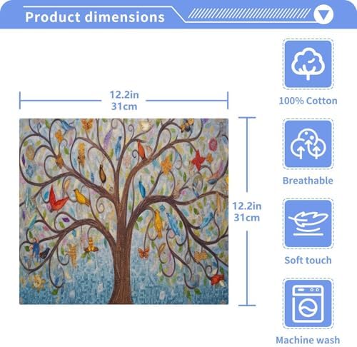 Yettasbin Art Tree Washcloth Set Soft Reusable