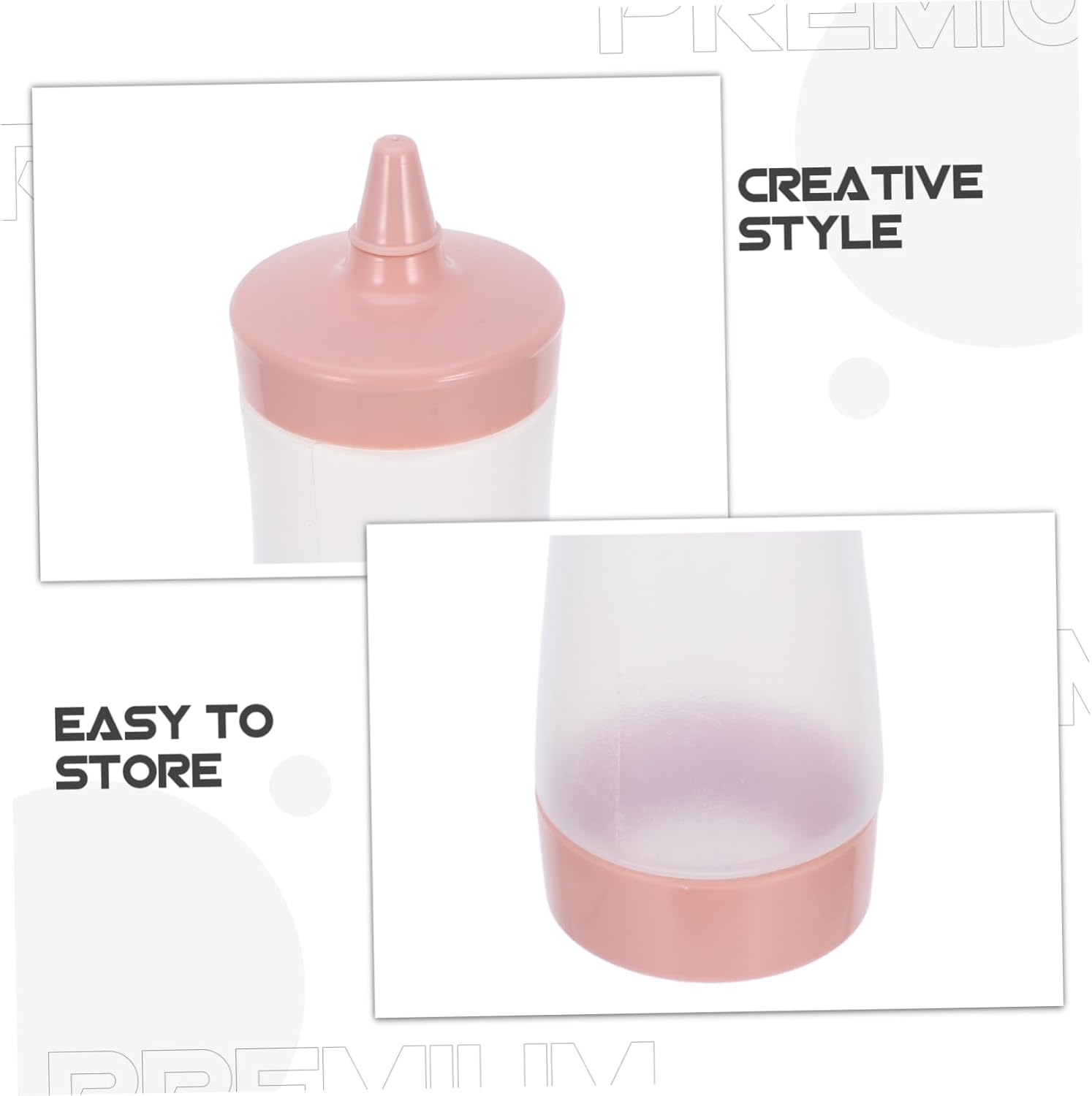 Set of 2 Plastic Condiment Squeeze Bottles Tips