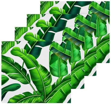Tropical Green Palm Pure Cotton Washcloths Set - Reusable Face Towels
