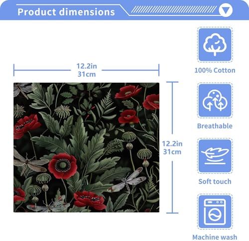 VIBUILD Xigua Roses Washcloths Set - Fast-Drying Multi-Purpose SafeReusable Stylish