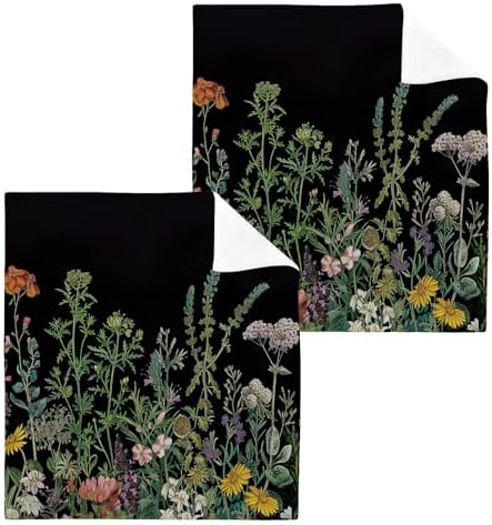 Herbal Wildflower Washcloth Pack Soft Reusable Washcloths