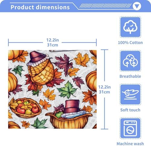 Thanksgiving Size Washcloth Set for Home Kitchen