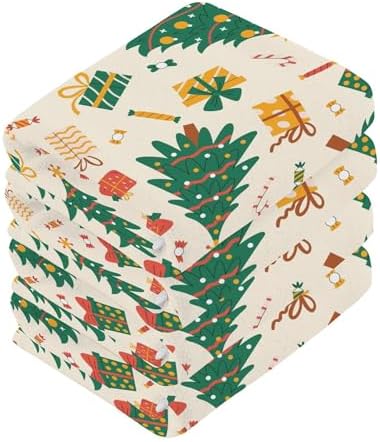 Cute Christmas Tree Washcloth Set