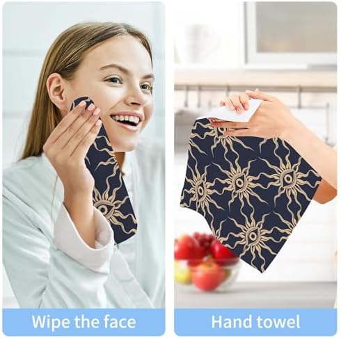 Xigua Suns and Eyes Washcloths Set of 2-12 X 12 Inch 1