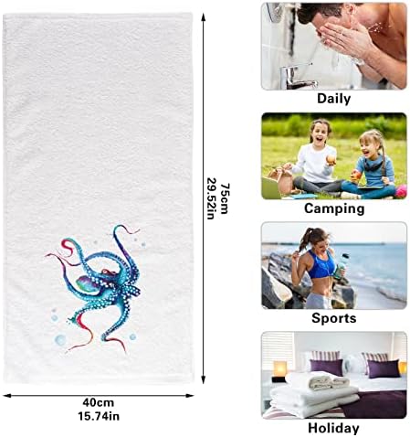 ALAZA Octopus Hand Towels Luxury Soft Cotton Bath Towels for Bathroom Sets