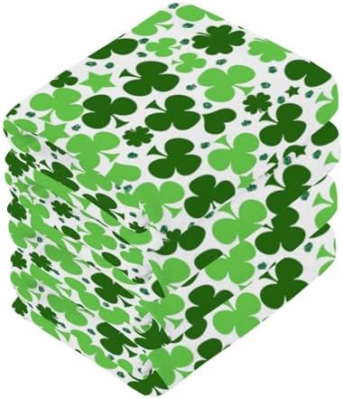 St Patricks Day Clover Washcloth Towels