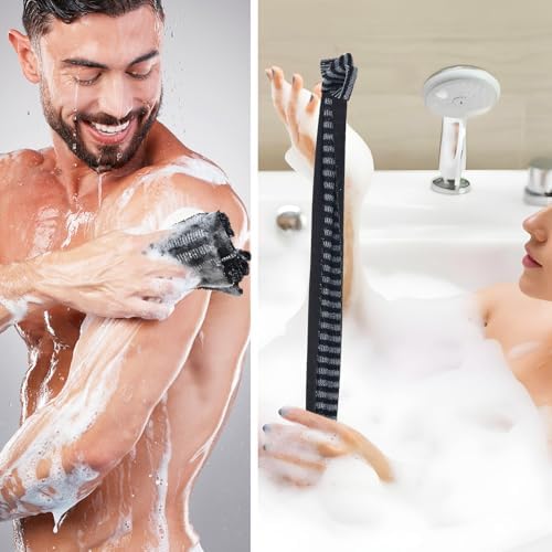 2pcs Exfoliating Washcloth Shower Towel for Body and Back Scrubbing
