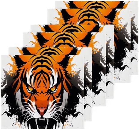 YETTASBIN - Tiger Face Towels Soft AbsorbentReusable Eco-Friendly Washcloth 12x12 inch