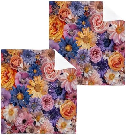 Yetinas Bin Peony Flower Washcloths 2-Pack