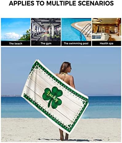 ZOE GARDEN Buffalo Plaid Check Shamrock Bath Towels Set