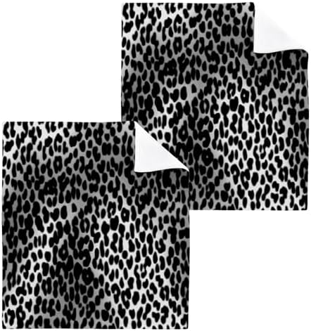 Leopard Print Soft Washcloth Set for Babies Adults Reusable Face Towels