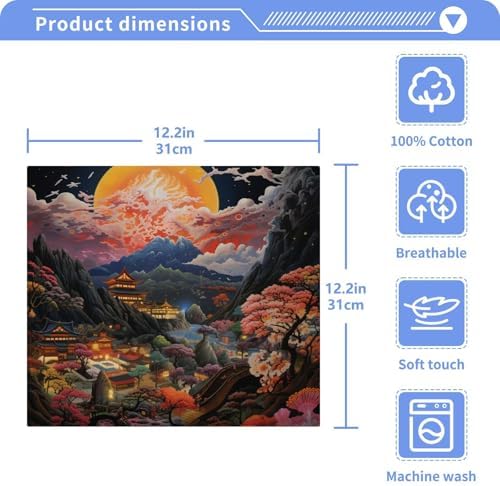 YETTASBIN Ancient Scenery Washcloths 2 Pack Soft Absorbent Cotton Baby Face Towels