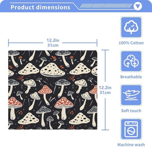 Mushroom Washcloth Set for Face and Hand Soft and Reusable