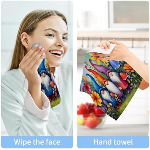 Flower Gnome Washcloth Set Reusable Soft and Absorbent