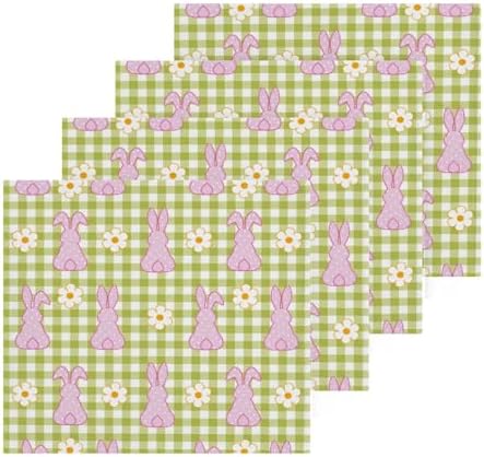 Easter Bunny Plaid Washcloths