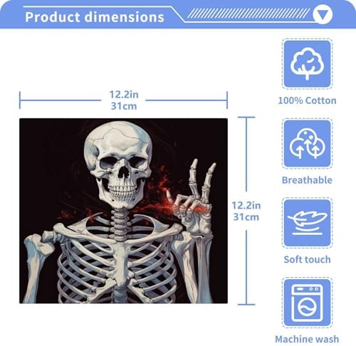 Perfect Softness - Skeleton Washcloth Set Soft Absorbent Reusable 12x12 2-Pack