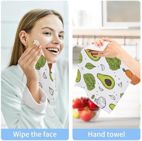 Xigua Avocados Washcloth Set - Fast-Drying Absorbent and Multi-Purpose Towels