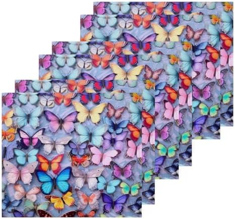 YETTASBIN Butterfly Washcloths 2 Pack Soft Absorbent Cotton Towels