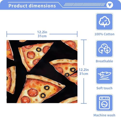 Xigua Pizza Slice Washcloth Set - Fast Dry Multi-Purpose Towels