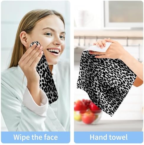 Leopard Print Soft Washcloth Set for Babies Adults Reusable Face Towels