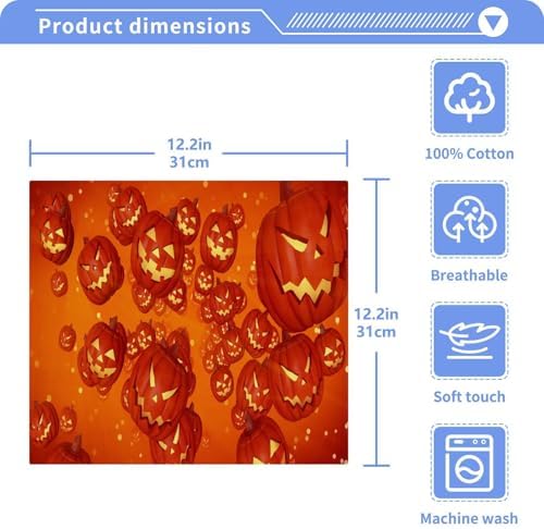 Halloween Pumpkin Washcloths Soft Reusable Durable for Babies Adults