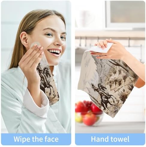 YETTASBIN Western Cowboy Washcloths 2 Pack