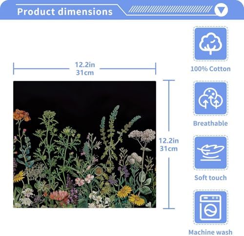 Herbal Wildflower Washcloth Pack Soft Reusable Washcloths