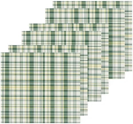 Xigua Green Tartan Washcloth Set