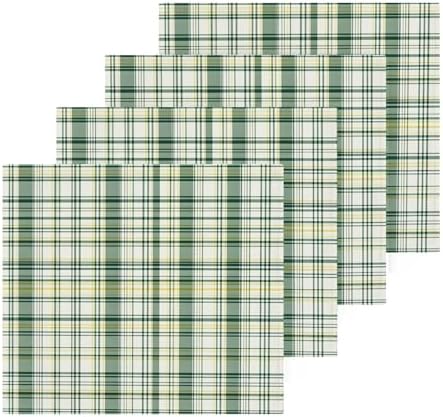 Xigua Green Tartan Washcloth Set