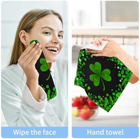 YETTASBIN St Patricks Day Shamrock Washcloths 2 Pack 1