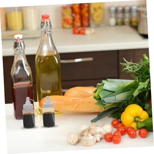 GRIRIW 20 Pcs Dark Grey PP Condiment Squeeze Bottles