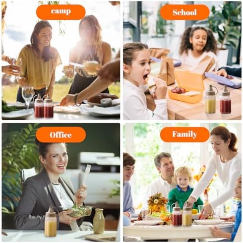 12-Piece Plastic Salad Dressing Squeeze Bottles