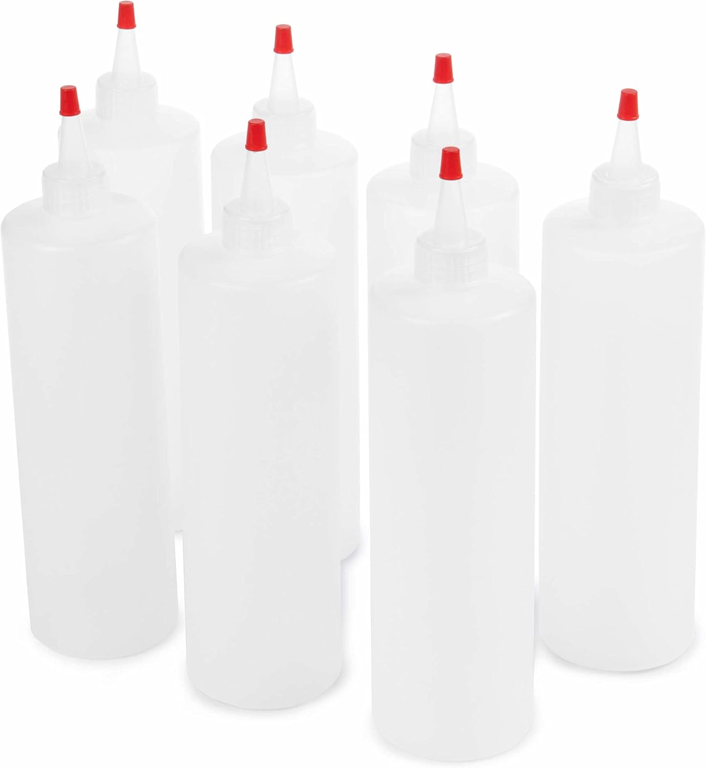7-Pack Squeeze Bottles Resealable Clear Dispensers