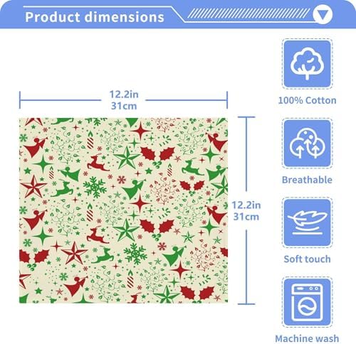 Xigua Christmas Deer Fast-Drying Washcloth Set