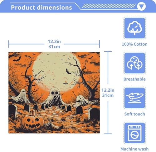 YETTASBIN Halloween Ghost Washcloths 2 Pack 1