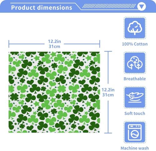 St Patricks Day Clover Washcloth Towels