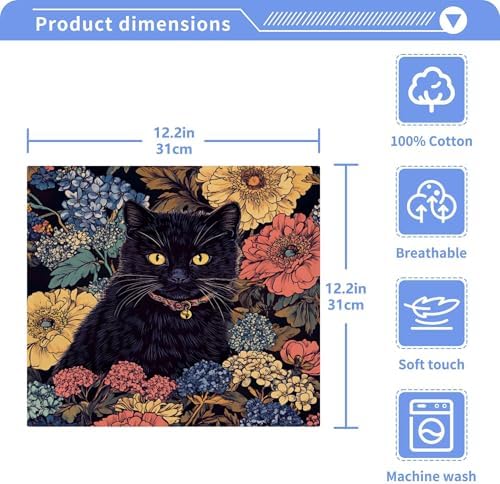 Fast Drying Xigua Black Cat Washcloth Set for multi-functional use
