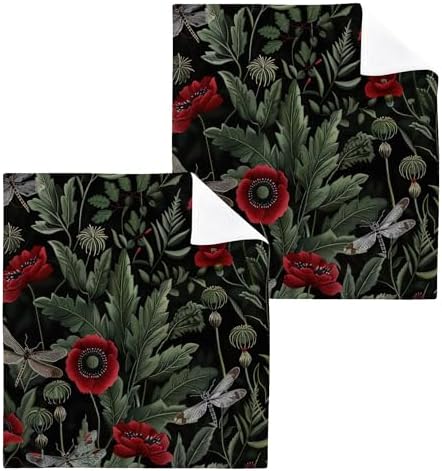 VIBUILD Xigua Roses Washcloths Set - Fast-Drying Multi-Purpose SafeReusable Stylish