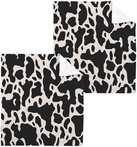 Stylish Cow Print Washcloths 2-Piece Set