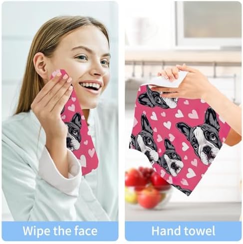 French Bulldog Washcloths 2 Pack Soft Cotton Towels for Bath Spa