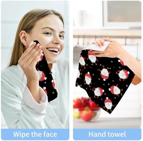 Xigua Christmas Gnomes Washcloths Set of 2 - 12 x 12 Inch 1