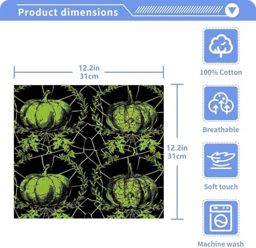YETTASBIN Halloween Pumpkin Washcloths 2 Pack 1