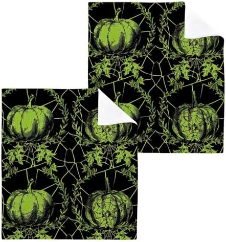 YETTASBIN Halloween Pumpkin Washcloths 2 Pack 1