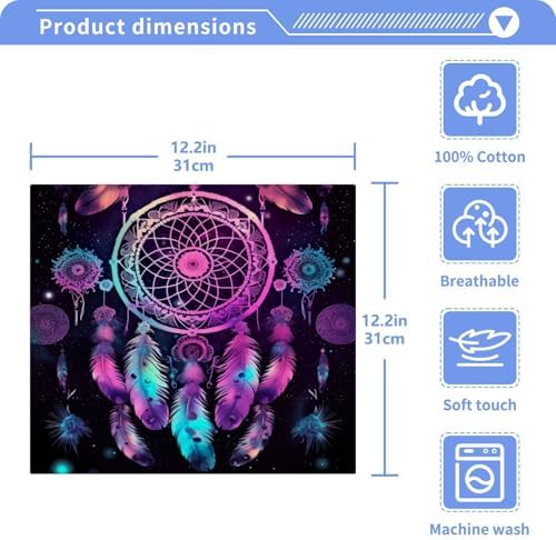 Dreamcatcher Washcloths 2 Pack Soft Absorbent Cotton Face Towels