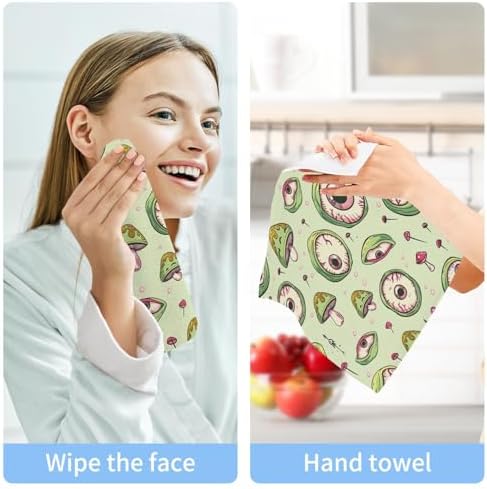 Yettasan Evil Eye Washcloths 2 Pack Soft Absorbent Bath Towels